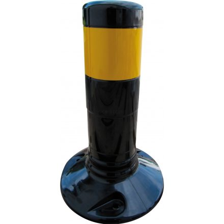 Műanyag elhajló oszlop - fekete sárga csíkkal  "Flexipost" típus