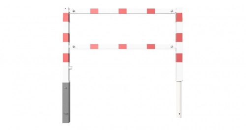 Access barriers with triangular lock swing-back with top and quarter-bent bar