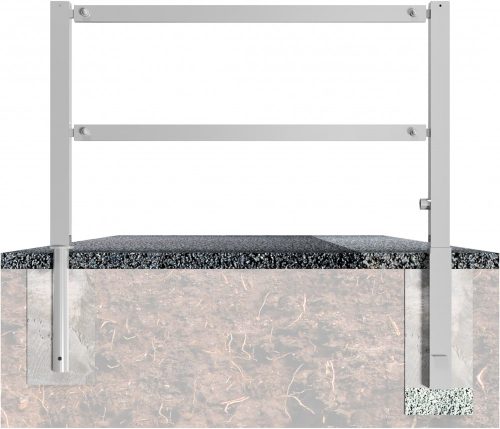 Access barriers with triangular lock swing-back with top and quarter-bent bar