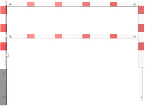 Access barriers with triangular lock swing-back with top and quarter-bent bar