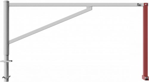 Forgó sorompó segédoszloppal - háromszögzárral