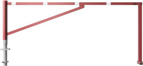 Forgó sorompó segédoszloppal - porszórt - háromszögzárral