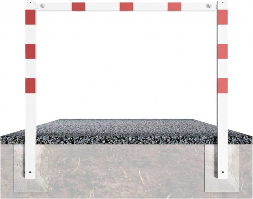 Stationary access barriers for bolting on site with top bar