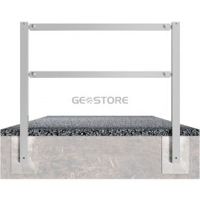   Stationary access barriers for bolting on site with top and quarter-bent bar