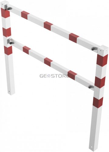 Stationary access barriers for bolting on site with top and quarter-bent bar