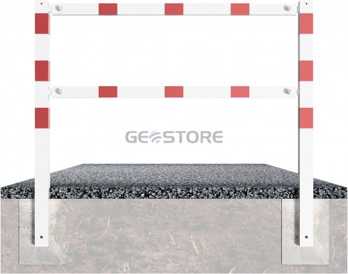 Stationary access barriers for bolting on site with top and quarter-bent bar