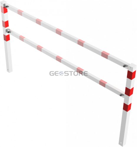 Stationary access barriers for bolting on site with top and quarter-bent bar