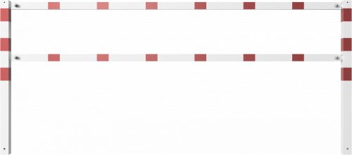 Stationary access barriers for bolting on site with top and quarter-bent bar