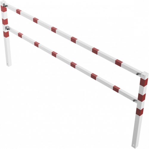 Stationary access barriers for bolting on site with top and quarter-bent bar