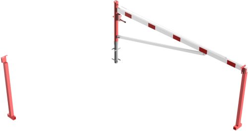 Forgó sorompó alumínium karral - háromszögzár