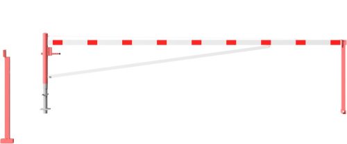 Forgó sorompó alumínium karral - háromszögzár