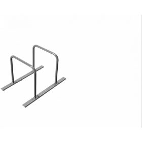   Bicycle rack - row arrangement lean-on hoop made of steel tube Ø 48 mm