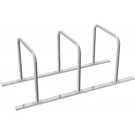 Bicycle rack - row arrangement lean-on hoop made of steel tube Ø 48 mm