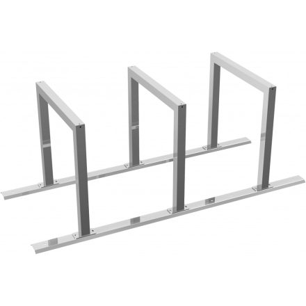 Bicycle rack - row arrangement lean-on hoop made of steel tube 60 x 60 mm