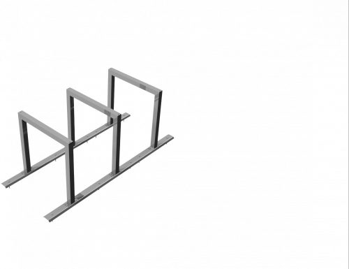 Bicycle rack - row arrangement lean-on hoop made of steel tube 60 x 60 mm