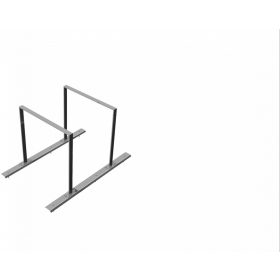   Bicycle rack - row arrangement lean-on hoop made of steel tube 50 x 12 mm