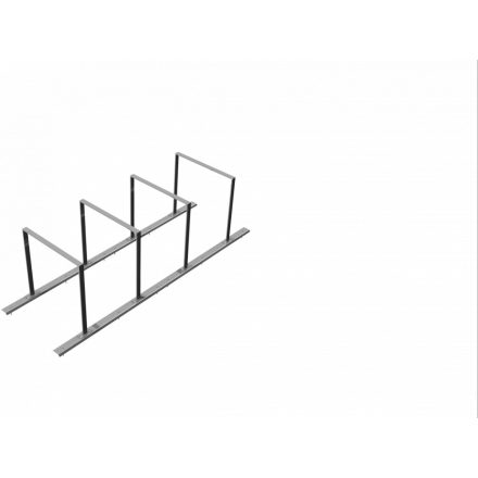 Bicycle rack - row arrangement lean-on hoop made of steel tube 50 x 12 mm
