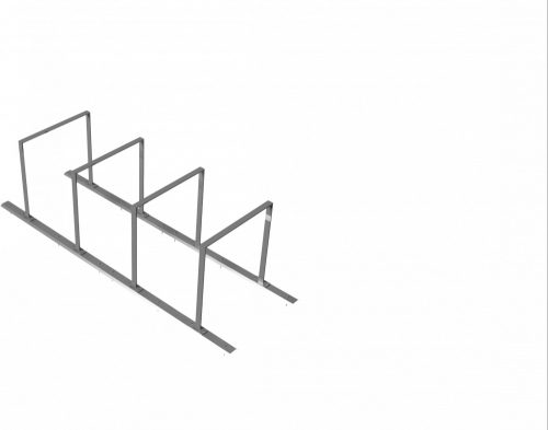 Bicycle rack - row arrangement lean-on hoop made of steel tube 50 x 12 mm