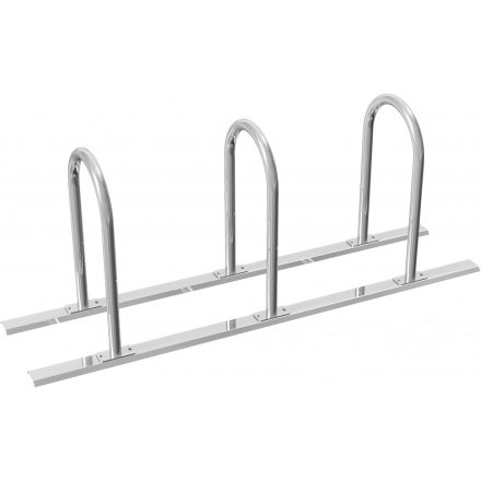 Bicycle rack - row arrangement lean-on hoop as round hoops Ø 48 mm