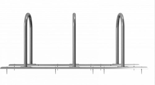 Bicycle rack - row arrangement lean-on hoop as round hoops Ø 48 mm