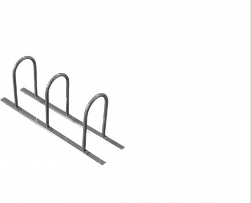 Bicycle rack - row arrangement lean-on hoop as round hoops Ø 48 mm