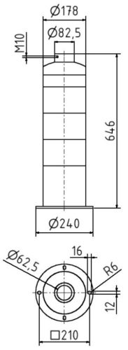 Island post made of steel