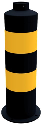 Járdaszigetre telepíthető acél terelőoszlop