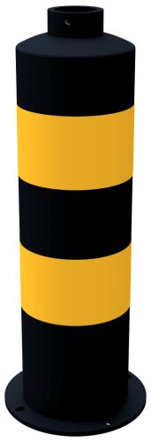 Járdaszigetre telepíthető acél terelőoszlop