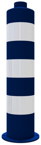 Járdaszigetre telepíthető acél terelőoszlop