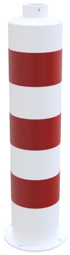 Járdaszigetre telepíthető acél terelőoszlop