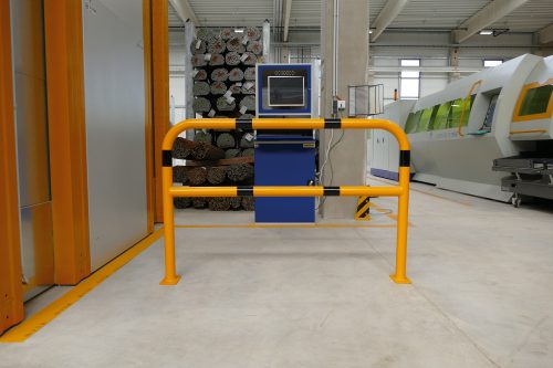 Hoop of steel tube yellow / black with cross bar - Ø48 mm