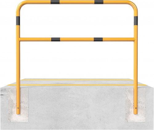 Hoop of steel tube yellow / black with cross bar - Ø48 mm