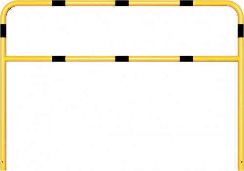 Hoop of steel tube yellow / black with cross bar - Ø48 mm