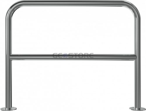 Rozsdamentes hajlított acél csőkorlát Ø 48 mm - talppal