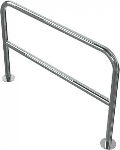 Rozsdamentes hajlított acél csőkorlát Ø 48 mm - talppal