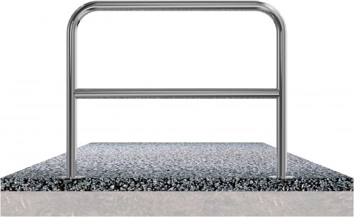 Rozsdamentes hajlított acél csőkorlát Ø 48 mm - talppal