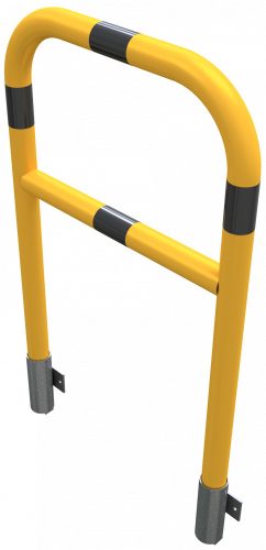 Hoop of steel tube yellow / black with cross bar for wall mounting