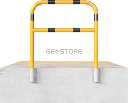 Hoop of steel tube yellow / black with cross bar for wall mounting