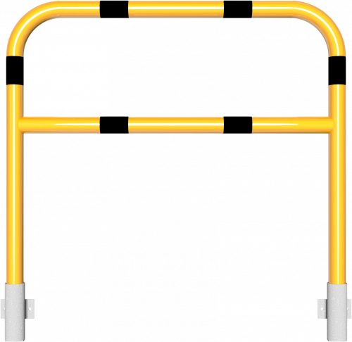 Hoop of steel tube yellow / black with cross bar for wall mounting