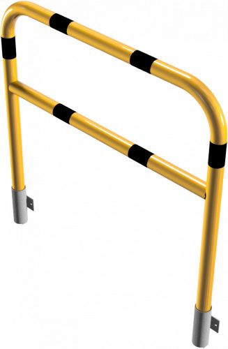 Hoop of steel tube yellow / black with cross bar for wall mounting