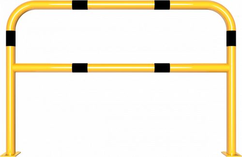 Hoop of steel tube yellow / black with cross bar