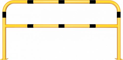 Hoop of steel tube yellow / black with cross bar