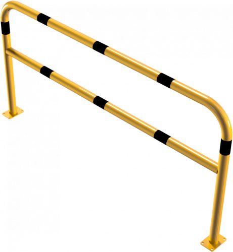 Hoop of steel tube yellow / black with cross bar