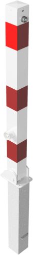 Korlátoszlop lehajtható-kivehető  70x70 mm - háromszög zárral