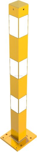Barrier posts steel tube Ø 70 x 70 mm detachable, removable yellow / black
