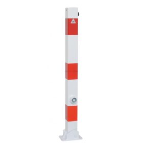 Korlátoszlop lehajtható - 70x70 mm - háromszög zárral