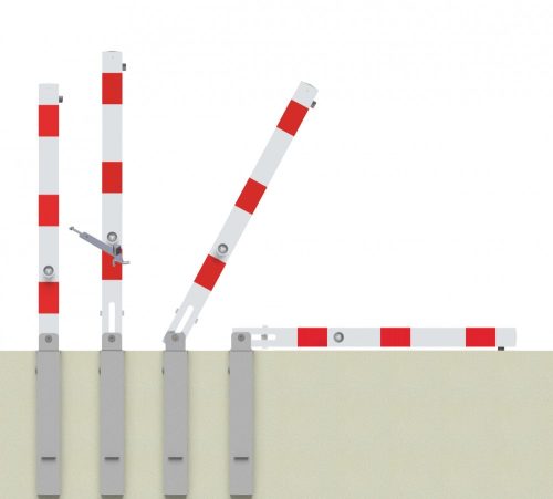 Korlátoszlop 70x70 mm - emelhető/billenthető - háromszög zárral