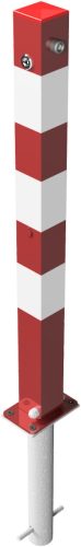 Barrier posts Steel tube 70 x 70 mm foldable, with 8 mm triangular lock