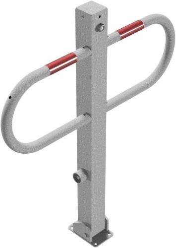 Lehajtható átjárás és parkolásgátló sorompó háromszögzárral