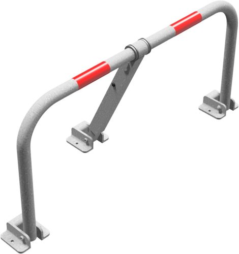 Lehajtható parkolásgátló korlát támasszal